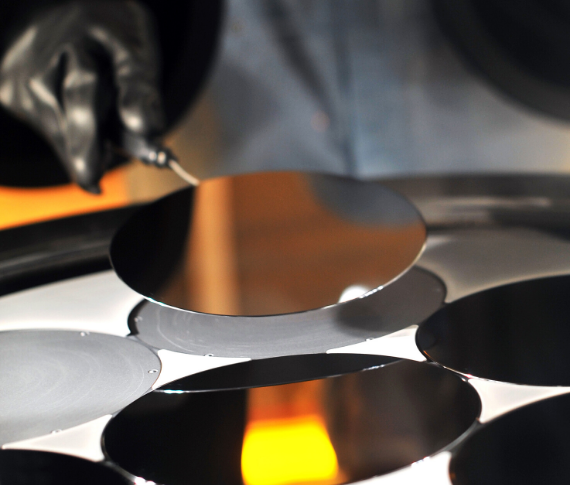 microLED wafers in MOCVD reactor