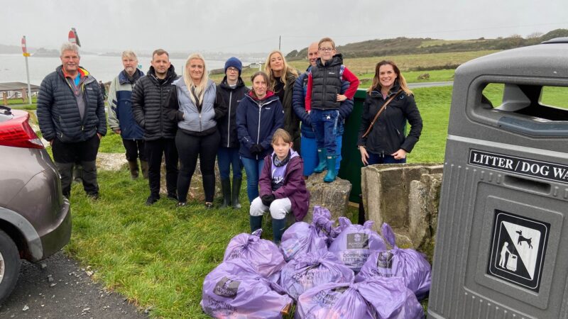 beach clean group photo
